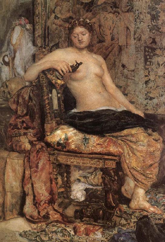 Mikhail Vrubel Female Model in a Renaissance setting Germany oil painting art